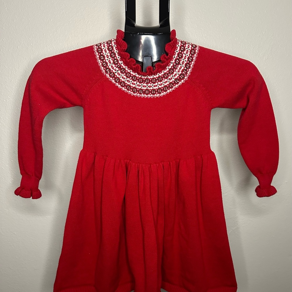Edgehill Collection Red Knit Kids Dress